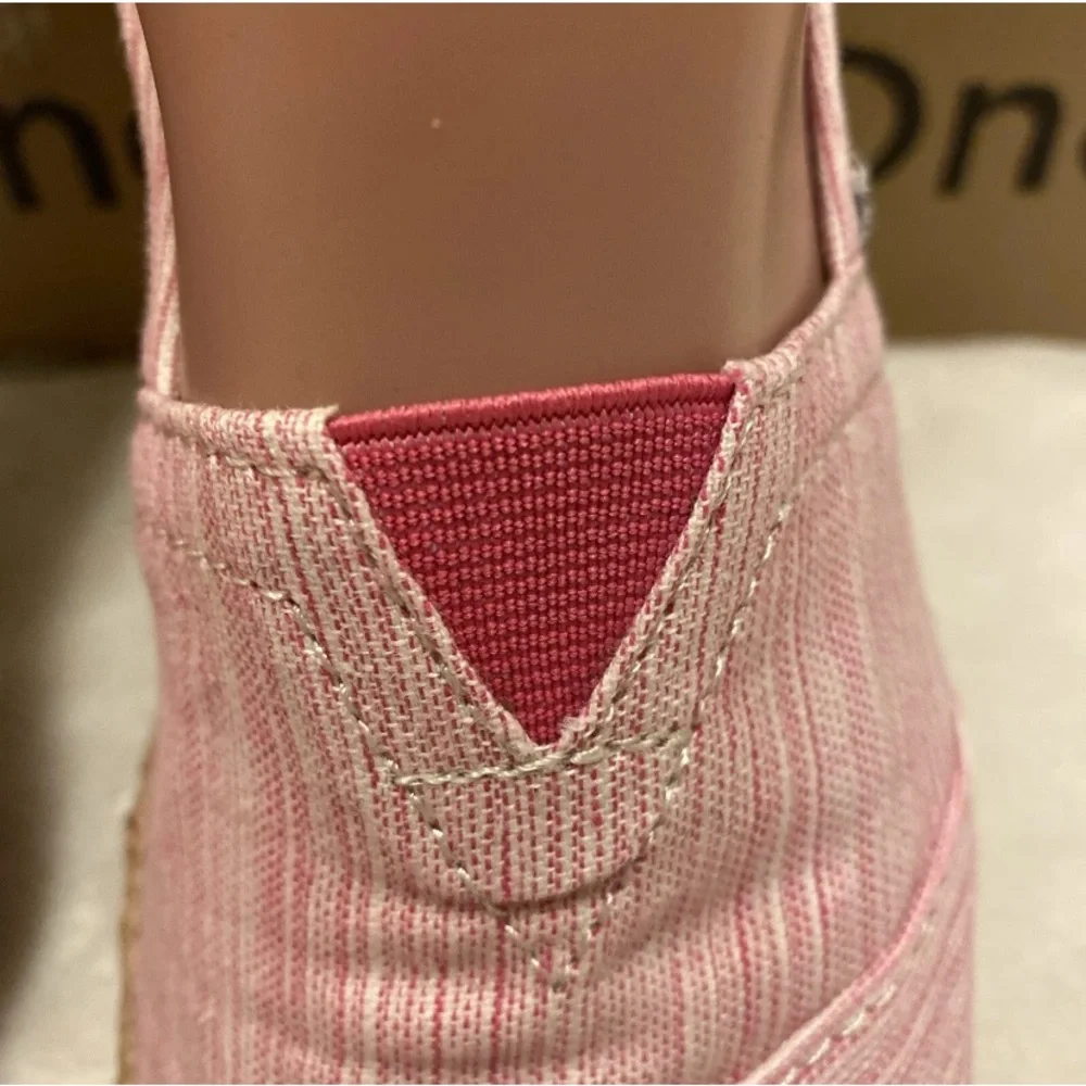Toms Pink And White Striped Espadrilles